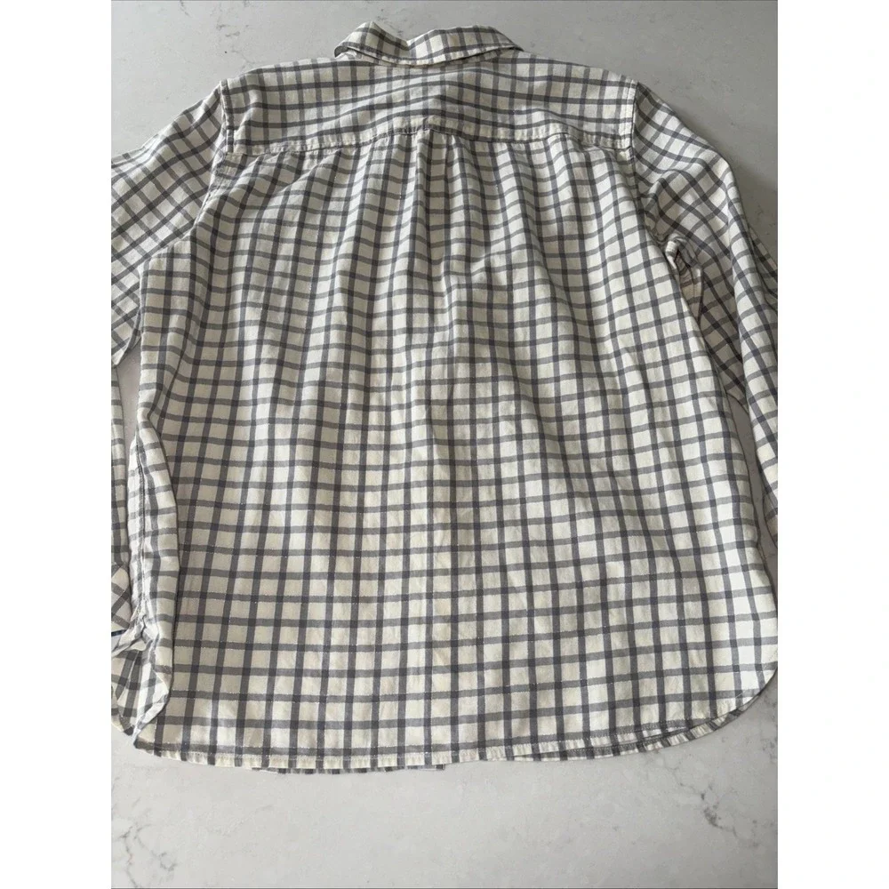 2 Talbots Flannel Shirt Womens LP Plaid Button Front Collar Long Sleeve‎ Cotton